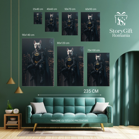  Tablou Canvas Personalizat Batman Deasupra Orașului VegheazăMarime 40x25CM [5]