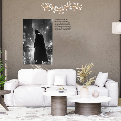 Supereroul Batman cu Pelerina Neagră în Ploaia Torențială - Pictură Digitală, Marime 40x25CM [3]