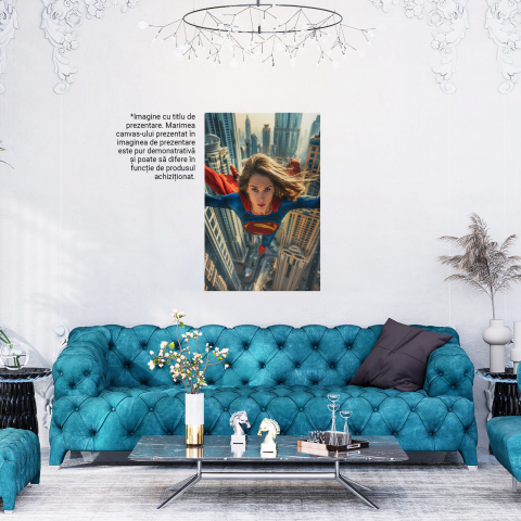 Superwoman în Acțiune - Artă Digitală cu Zbor și Înălțime, Marime 40x25CM [3]