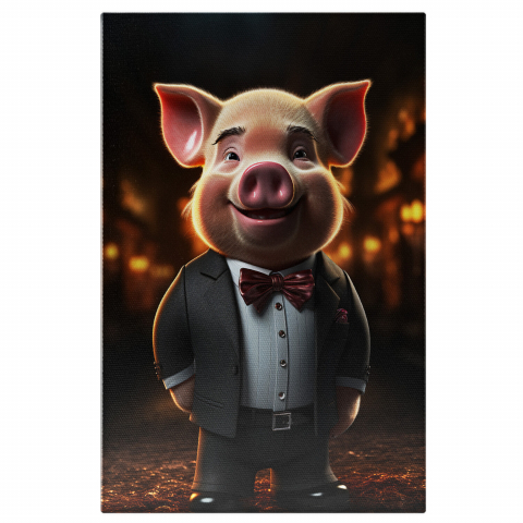 Tablou Canvas - Purceluș Animat Elegant în Oraș, Marime 40x25CM