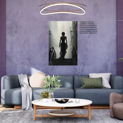 Tablou Canvas - Țara Visurilor - Iluminat de Fundal în Negru și Alb, Marime 40x25CM [3]