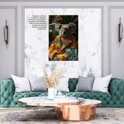 Tatăl Koala cu Haină Galbenă Printre Plante - Pictură Digitală, Marime 40x25CM [2]