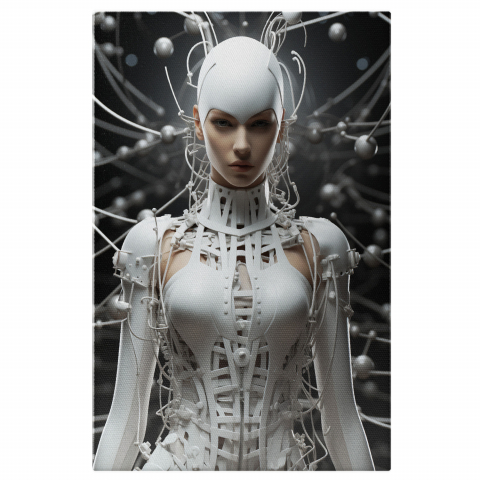 Tehnologia Eleganței - Tablou Canvas cu Artă Digitală și Design Vestimentar, Marime 40x25CM