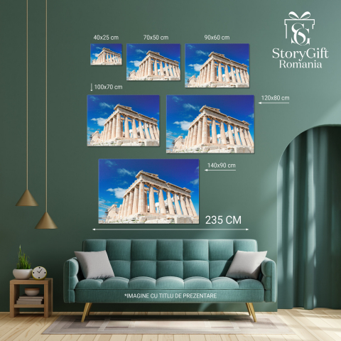 Templul Erechtheion în Acropolele Atenei, Marime 40x25CM [3]