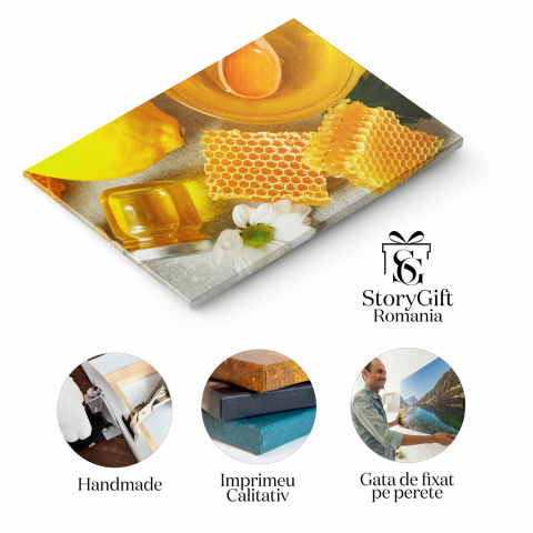 Tablou Canvas: Terapie cu Arome - Revigorare cu Ghimbir și Miere, Marime 40x25CM [1]