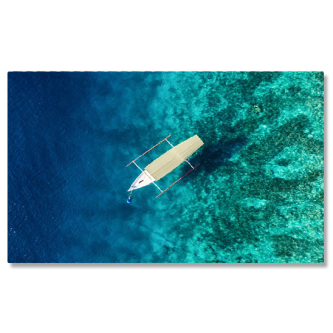 Peisaje cu Drona - Tablou Canvas Textura de Apa Albastra Panorama de Vara apa, textura, vara, ocean, natura 899 40x25CM