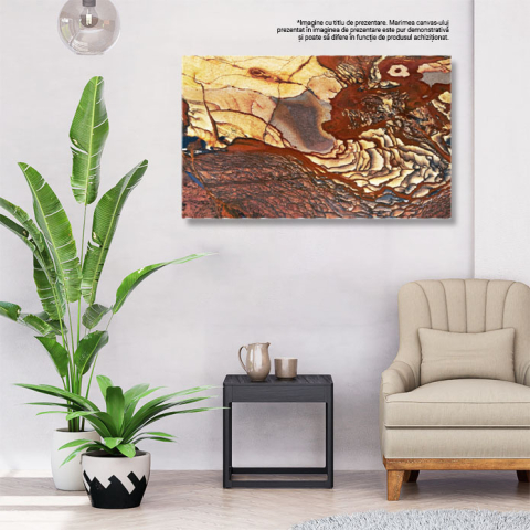 Tablou Canvas textura naturala de piatra modele si straturi bogate in culori calde si luminoase. 40x25CM [2]