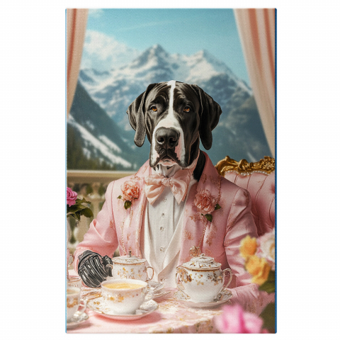 Natură - Tablou Canvas Personalizat Timpul Ceaiului cu Regele în Costum Roz Pudră
Marime 40x25CM