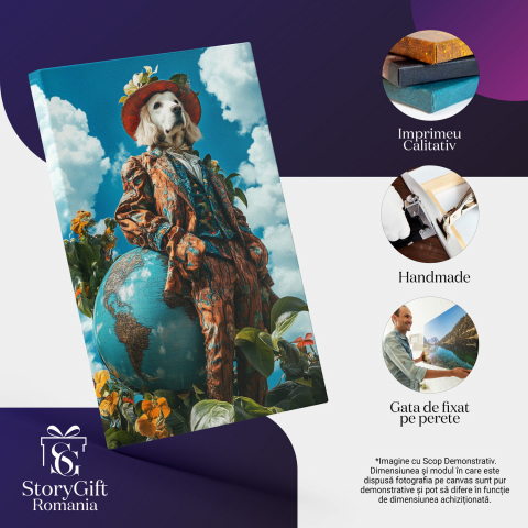 Tablou Abstract Personalizat - Pălărie Florală, Costume Portocaliu-Albastru
Marime 40x25CM [3]