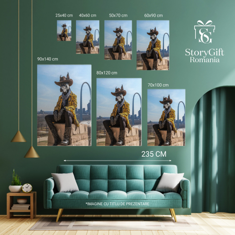 Tablou Canvas Personalizat - Animal Cowboy în Ținută Galbenă
Marime 40x25CM [5]