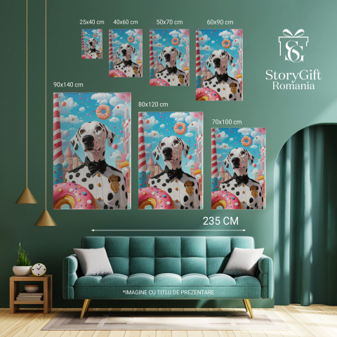 Dalmatian cu Papion și Insignă de Polițist în Lumea DulciurilorMarime 70x50CM [5]