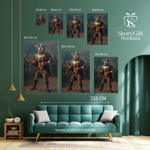  Tablou Canvas Personalizat Aristocrat În Ținută Aurie Cu Mănuși De BoxMarime 40x25CM [5]