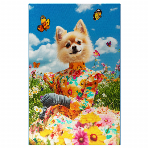 Flori - Tablou Canvas Personalizat - Animal Contesă în Ținută Galbenă
Marime 40x25CM