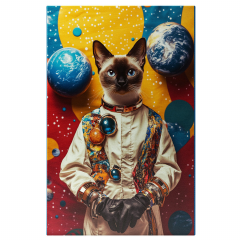 Abstract - Tinuta Galactică - Costum de Astronaut și Spatiu Infinit
Marime 40x25CM