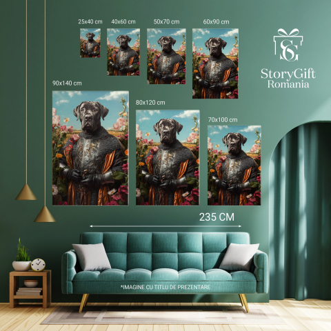  Tablou Canvas Personalizat Cavaler Regal Cu Armură De Fier În Grădina PalatuluiMarime 40x25CM [5]