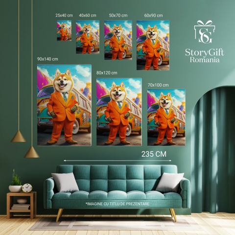  Tablou Canvas Personalizat Costum Portocaliu Neon și Mănuși ColorateMarime 40x25CM [5]