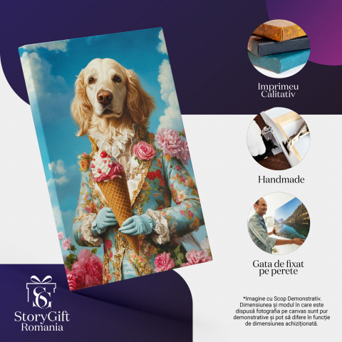 Tablou Canvas Personalizat Ținută Elegantă Lumea Dulciurilor Cu Palton AlbastruMarime 140x90CM [3]