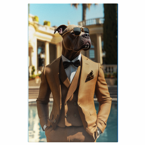 Oraș -  Tablou Canvas Personalizat Ținută Elegantă Crem Cu Piscină RegalăMarime 40x25CM