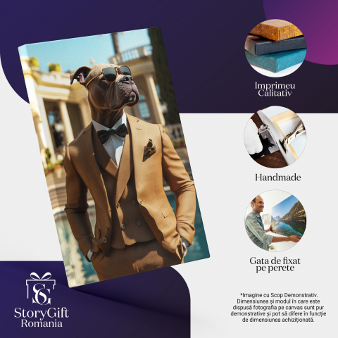  Tablou Canvas Personalizat Ținută Elegantă Crem Cu Piscină RegalăMarime 100x70CM [3]