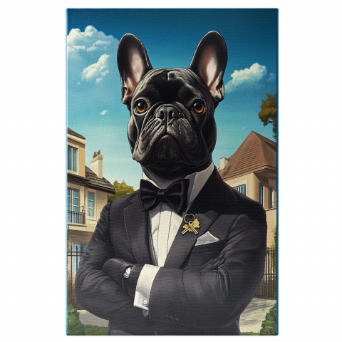 Oraș -  Tablou Canvas Personalizat Costum Masculin Clasic Negru Cu Papion NegruMarime 40x25CM