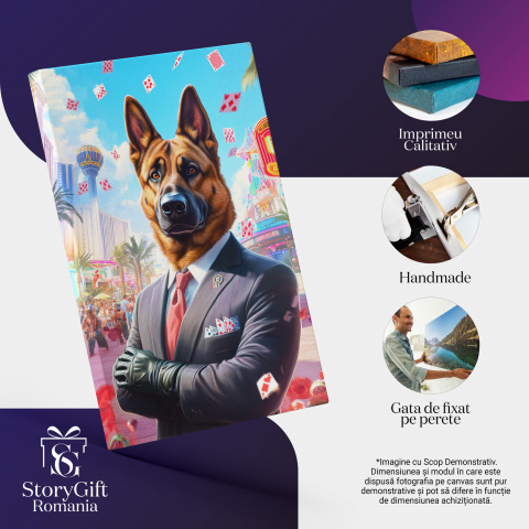  Tablou Canvas Personalizat Ținută Elegantă În Cazino Cu Cărți De JocMarime 140x90CM [3]