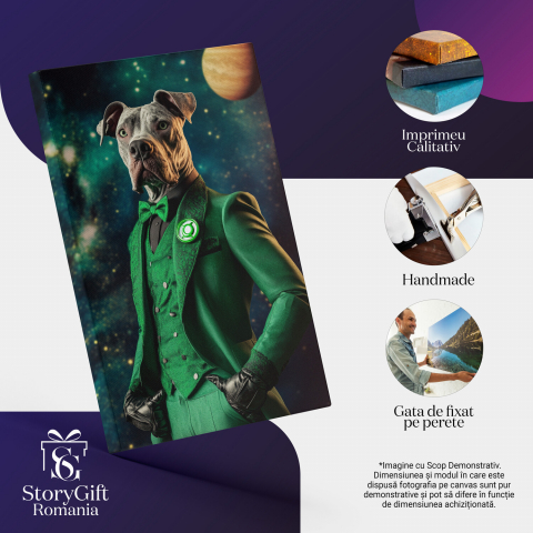  Tablou Canvas Personalizat Costum Galactic Verde Neon Cu PapionMarime 40x25CM [3]