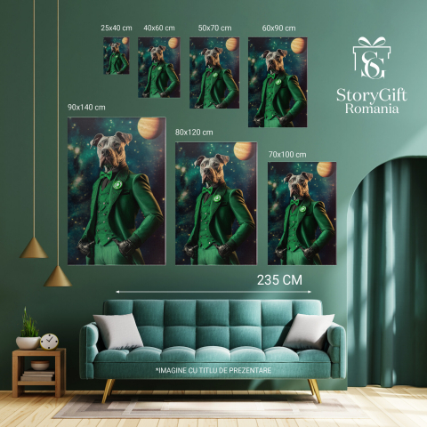  Tablou Canvas Personalizat Costum Galactic Verde Neon Cu PapionMarime 40x25CM [5]