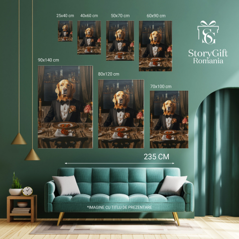  Tablou Canvas Personalizat Costum Negru Cu Trandafir RozMarime 140x90CM [5]