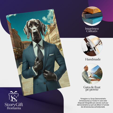  Tablou Canvas Personalizat Ținută Office Masculină Pe Străzile Din RomaMarime 120x80CM [3]