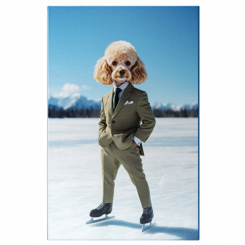 Sport -  Tablou Canvas Personalizat Patinaj Artistic Pe Lac În Costum ElegantMarime 40x25CM