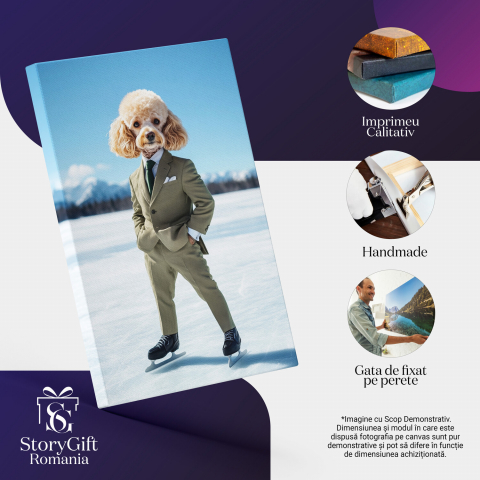  Tablou Canvas Personalizat Patinaj Artistic Pe Lac În Costum ElegantMarime 40x25CM [3]