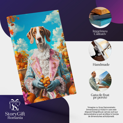  Tablou Canvas Personalizat Ținută Regală Cu Guler Ruff Și Dovleci De HalloweenMarime 40x25CM [3]