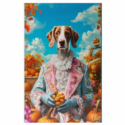 Sărbători -  Tablou Canvas Personalizat Ținută Regală Cu Guler Ruff Și Dovleci De HalloweenMarime 40x25CM