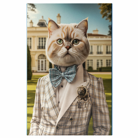 Tablouri -  Tablou Canvas Personalizat Costum Aristocrat Cu Papion MasivMarime 40x25CM