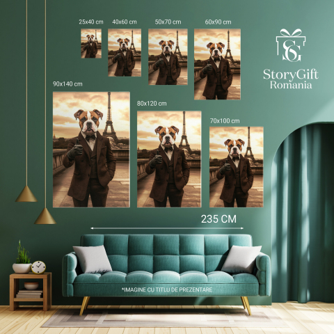 Tablou Canvas Personalizat - Animal în Ținută Aristrocrat cu Semn de Mână
Marime 40x25CM [5]