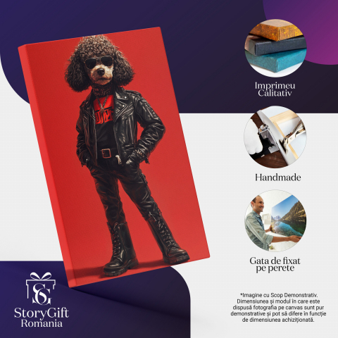 Tablou Canvas Personalizat - Animal Rockstar în Ținută Din Piele
Marime 40x25CM [3]