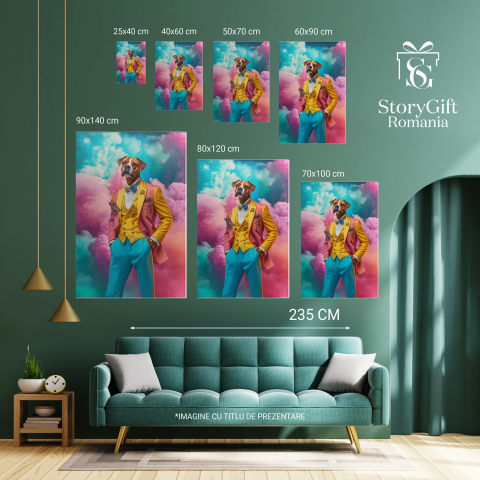 Ținută Modernă cu Costum Colorat și Cer deasupra NorilorMarime 100x70CM [5]