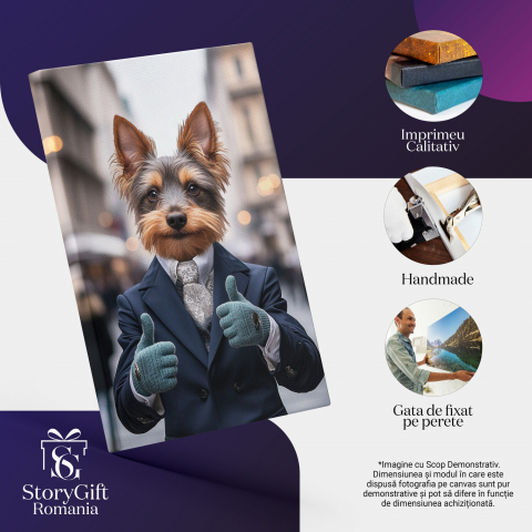  Tablou Canvas Personalizat Ținută Modernă Cu Semn OK Și Palton AlbastruMarime 70x50CM [3]