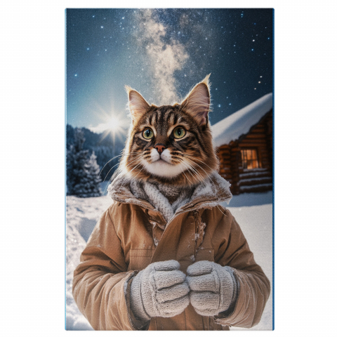 Natură - Tablou Canvas Personalizat Ținută Modernă la Polul Nord cu Geacă Maro
Marime 40x25CM