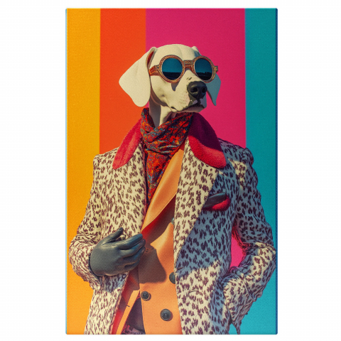 Abstract - Tinuta Animal Print cu Sacou Alb și Palton Portocaliu Neon
Marime 40x25CM