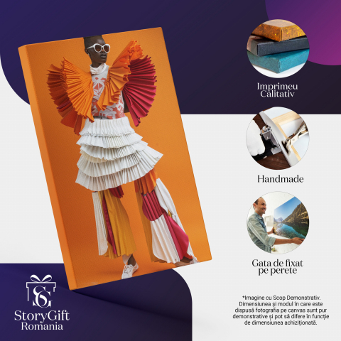 Tablou Canvas - Ținută Multicoloră cu Umeri Pompoși, Marime 40x25CM [1]