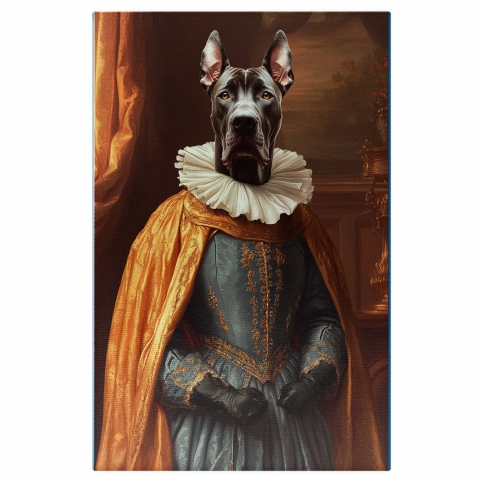 Războinici -  Tablou Canvas Personalizat Ținută Regală Aristrocrată Cu Rochie AlbastrăMarime 40x25CM