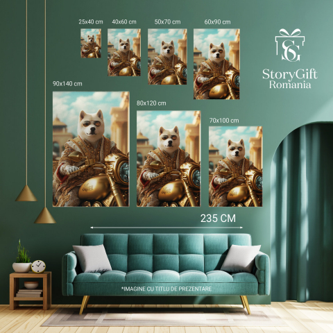  Tablou Canvas Personalizat Motociclist Regal Cu Motocicletă AurieMarime 40x25CM [5]