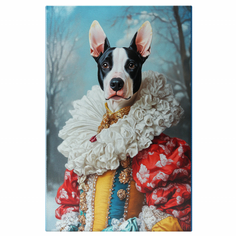 Personalizate cu Animalul Tau -  Tablou Canvas Personalizat Bufon Regal În Pădurea Cu Zăpadă Și Detalii Din AurMarime 140x90CM