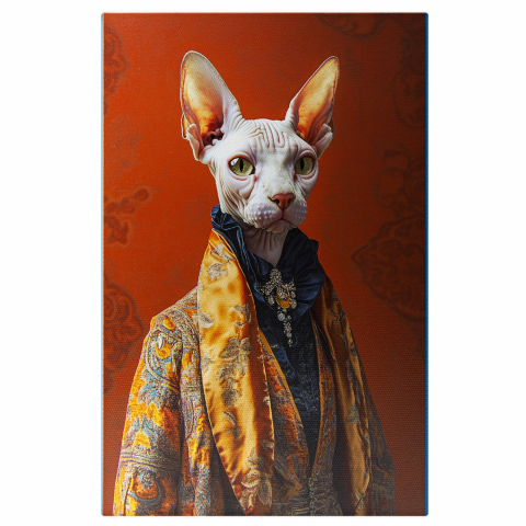 Regal -  Tablou Canvas Personalizat Ținută Regală Din Aur Cu Jachetă Galbenă Și MedalionMarime 40x25CM