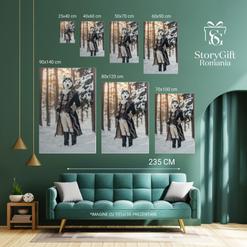 Tablou Canvas Personalizat Ținută Regală Iarna în Pădure Albă
Marime 120x80CM [5]