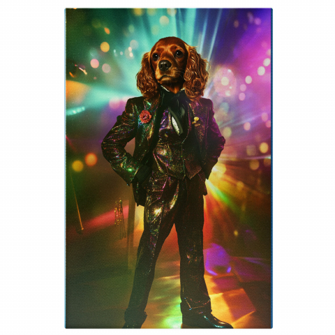 Sărbători -  Tablou Canvas Personalizat Ținută Strălucitoare Pe Ringul De Dans DiscoMarime 40x25CM