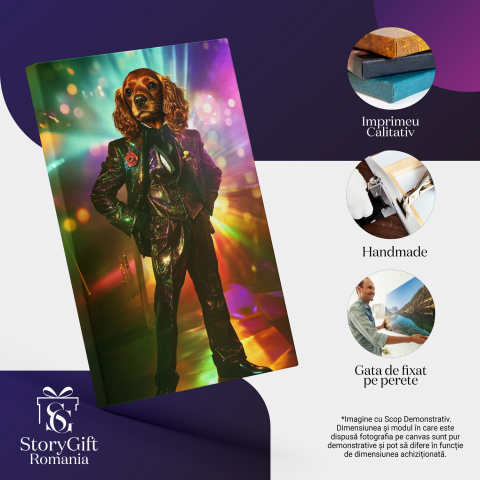  Tablou Canvas Personalizat Ținută Strălucitoare Pe Ringul De Dans DiscoMarime 40x25CM [3]