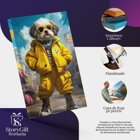  Tablou Canvas Personalizat Ținută Hip-Hop Galbenă Cu Ghete ÎnalteMarime 70x50CM [3]