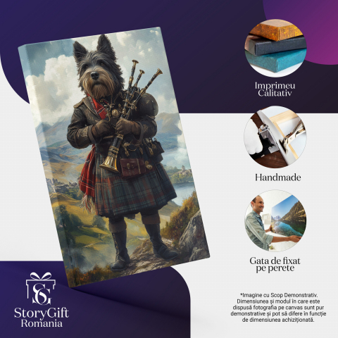Tablou Canvas Personalizat - Animal Scoțian în Kilt
Marime 100x70CM [3]